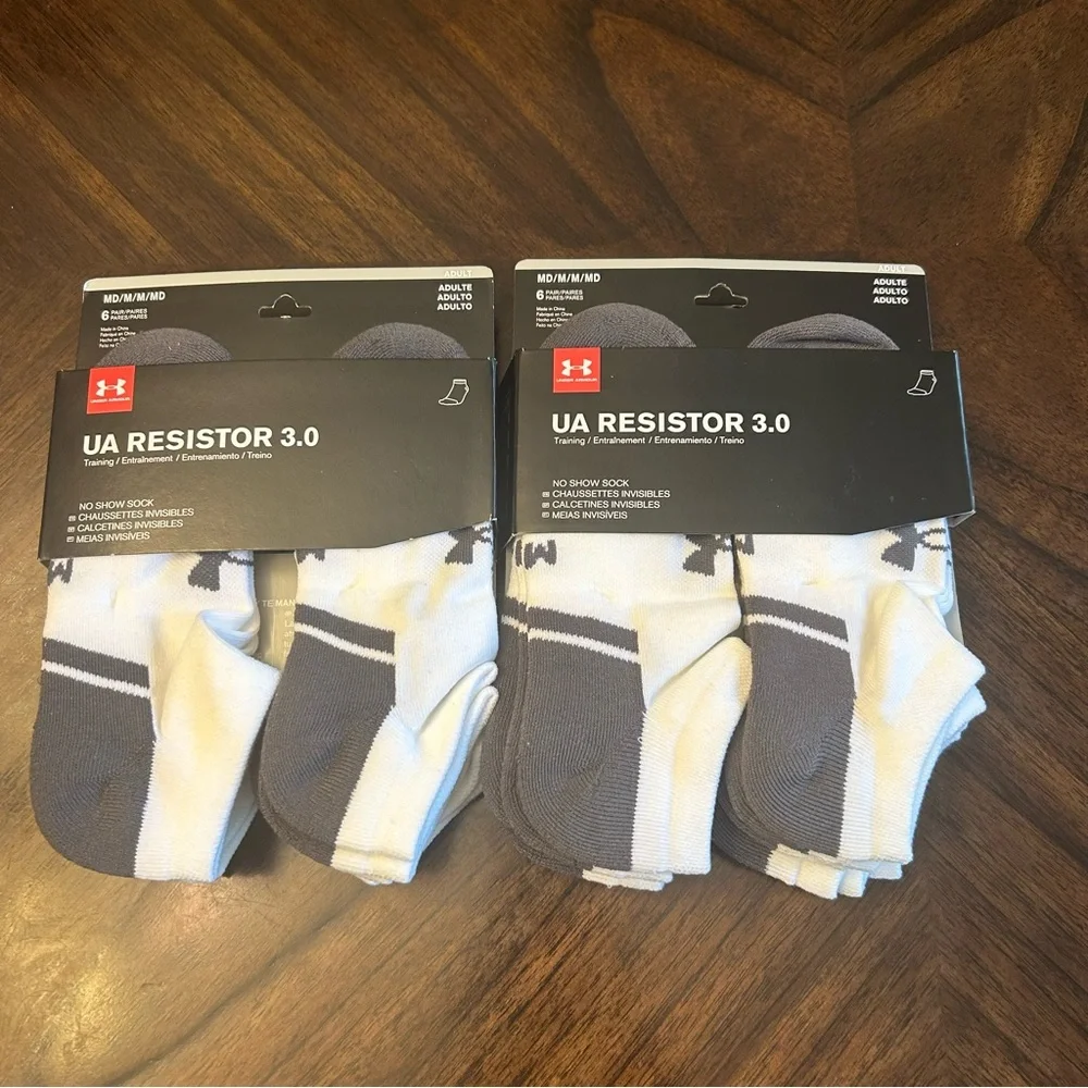 Under Armour Adult Resistor 3.0 No Show Socks, Multipairs (6-Pairs) 2 packs